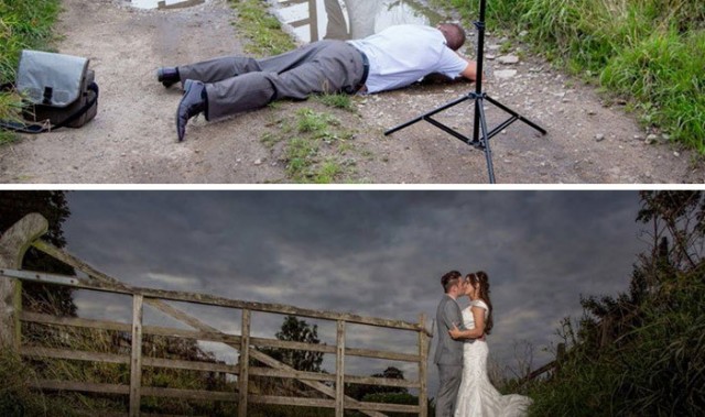 你见过美丽的婚纱照，但你见过背后凹造型的摄影师吗？