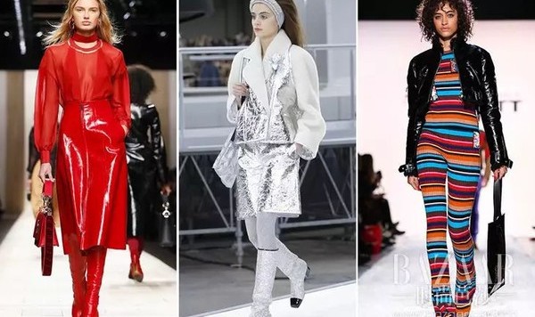 杨幂说，一件“漆皮款”就能在秋风中发光发热！