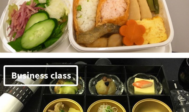 头等舱和经济舱～食物究竟能查差多少？