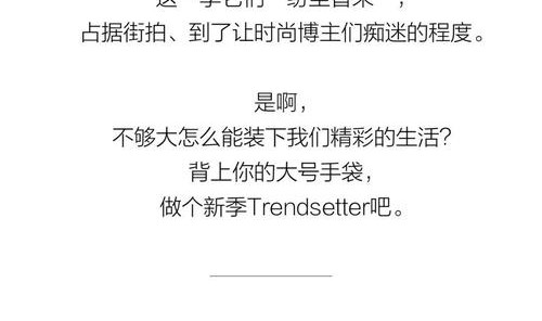 来一只装满时髦的大号手袋，做个新季Trendsetter吧 ｜ Take a LOOK！