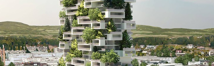 一座覆盖绿植的摩天大楼，环保又养眼