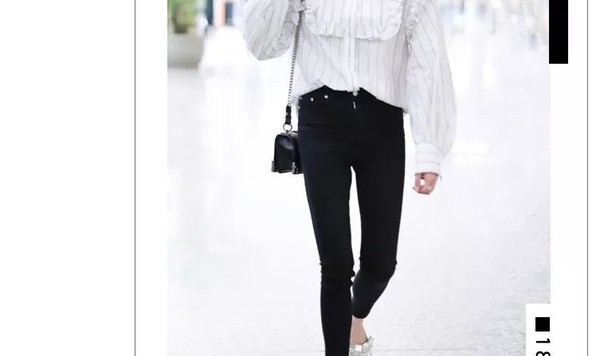 江疏影的白衬衫小惊了我一下，条纹还可以这样的？【每日星范】