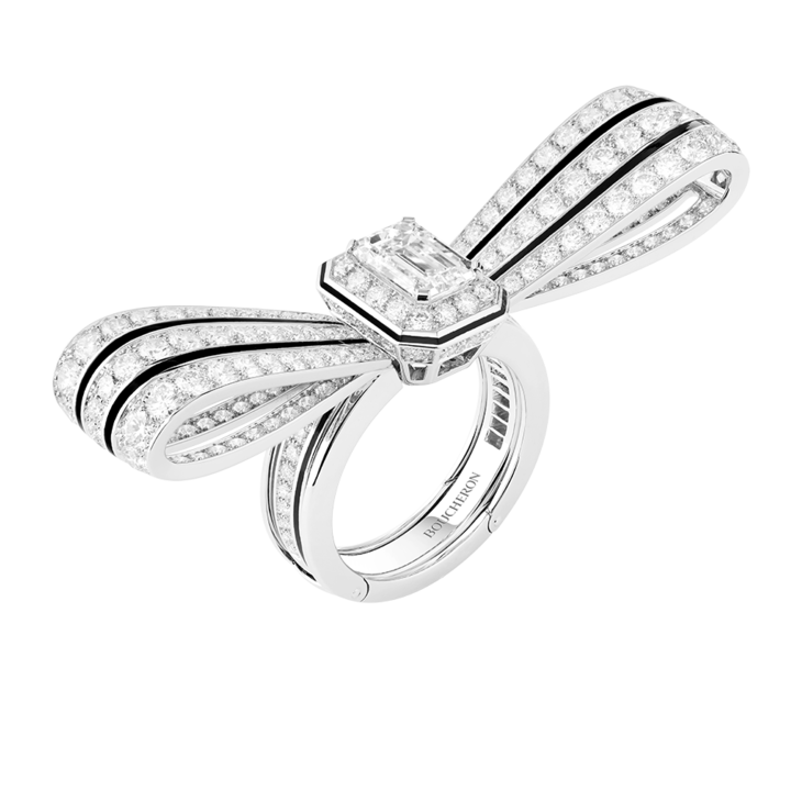 Boucheron宝诗龙Histoire de Style Art Déco高级珠宝系列NOEUD DIAMANTS戒指-1