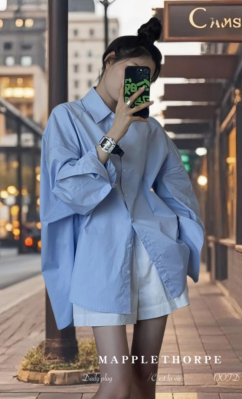 满大街的白衬衫太无聊,天空蓝衬衫才时髦