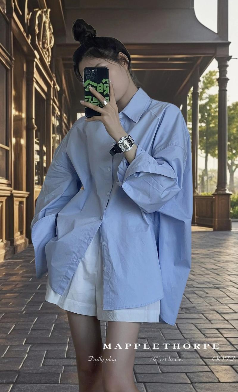 满大街的白衬衫太无聊,天空蓝衬衫才时髦