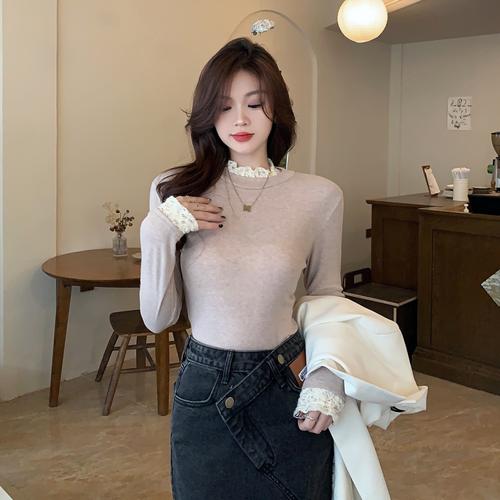 一件高领蕾丝内搭,解放沉闷的冬天!