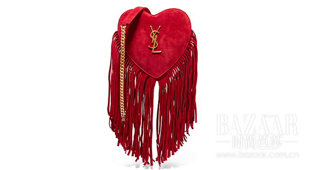 流苏绒面革小号单肩包 Saint Laurent