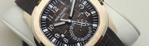 百达翡丽AQUANAUT系列玫瑰金两地时腕表5164R-001