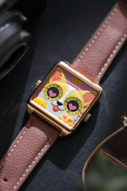 粉红 Wink 甜蜜发射 Happie Watch 小怪兽腕表七夕限量版粉红柯基 Candi 限时开售