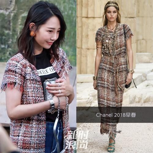 香奈儿中国腕表形象白百合大使身着CHANEL 2017春夏高级成衣系列亮相
